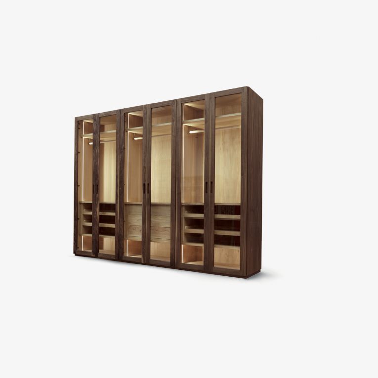 Solid wood wardrobe FOUR SEASONS GLASS | Veneered blockboard wardrobe | Modern wardrobe | Wardrobe