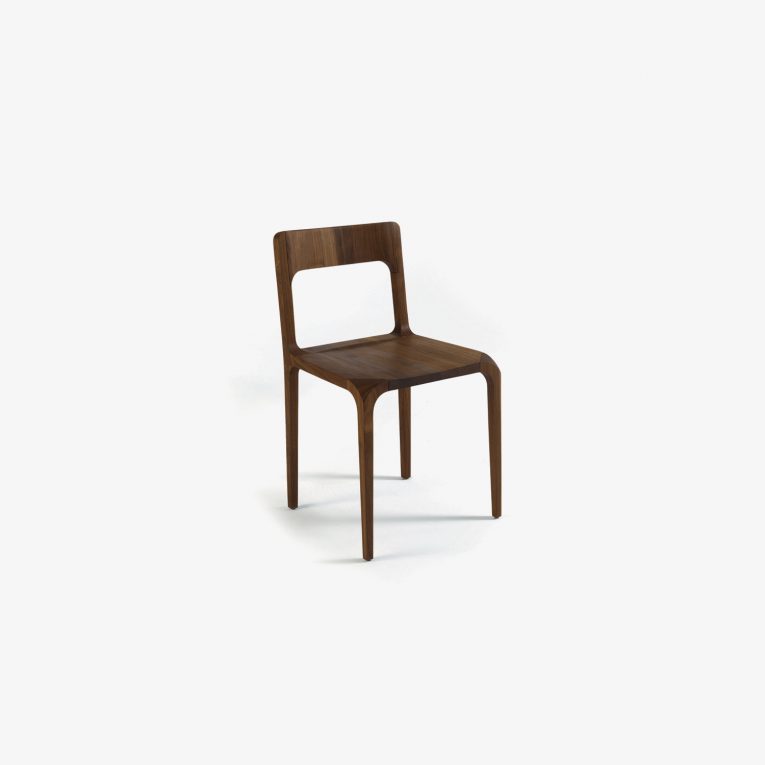 Sleek chair in solid wood