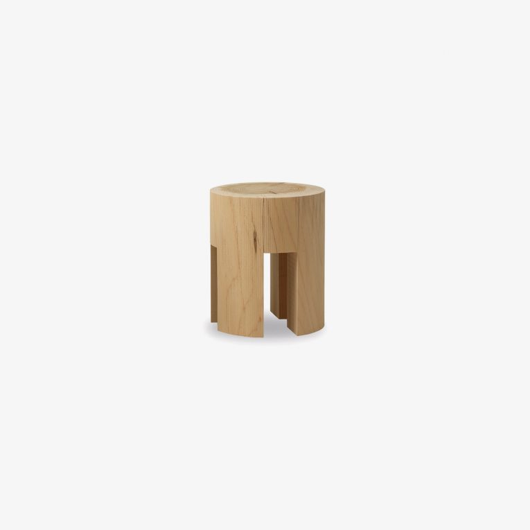 Woody stool in single block of scented cedar